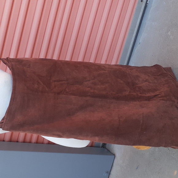 Wilsons Leather Brown Suede Maxi Skirt size 6 - Picture 2 of 8